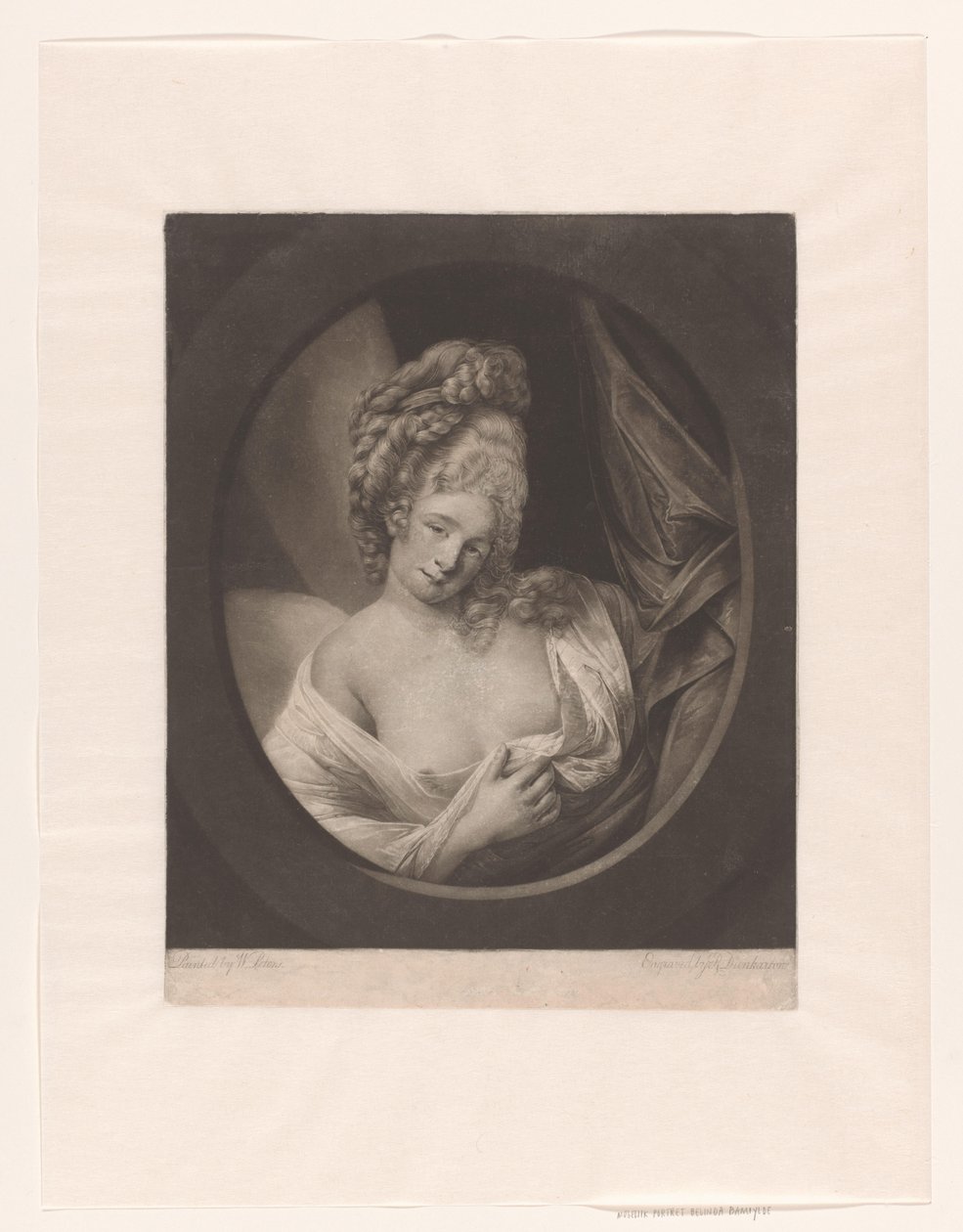 Retrato de uma mulher com clivagem parcialmente coberta num boudoir, possivelmente Catherine Bampfylde de Robert John Dunkarton