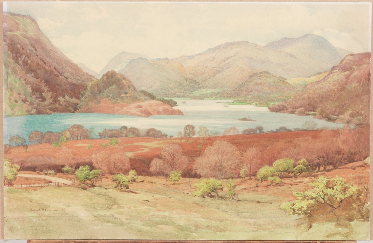 Ullswater em maio (lápis e aguarela sobre cartão) de Robert John Scott Bertram