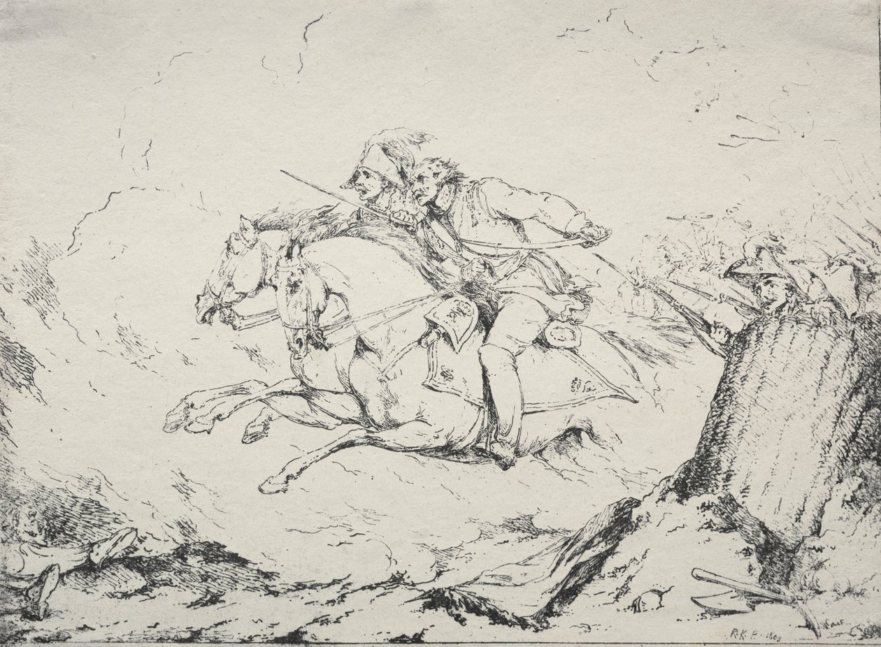 Espécimes de Poliautografia: Cavalry Charge, 1803. de Robert Kerr Porter