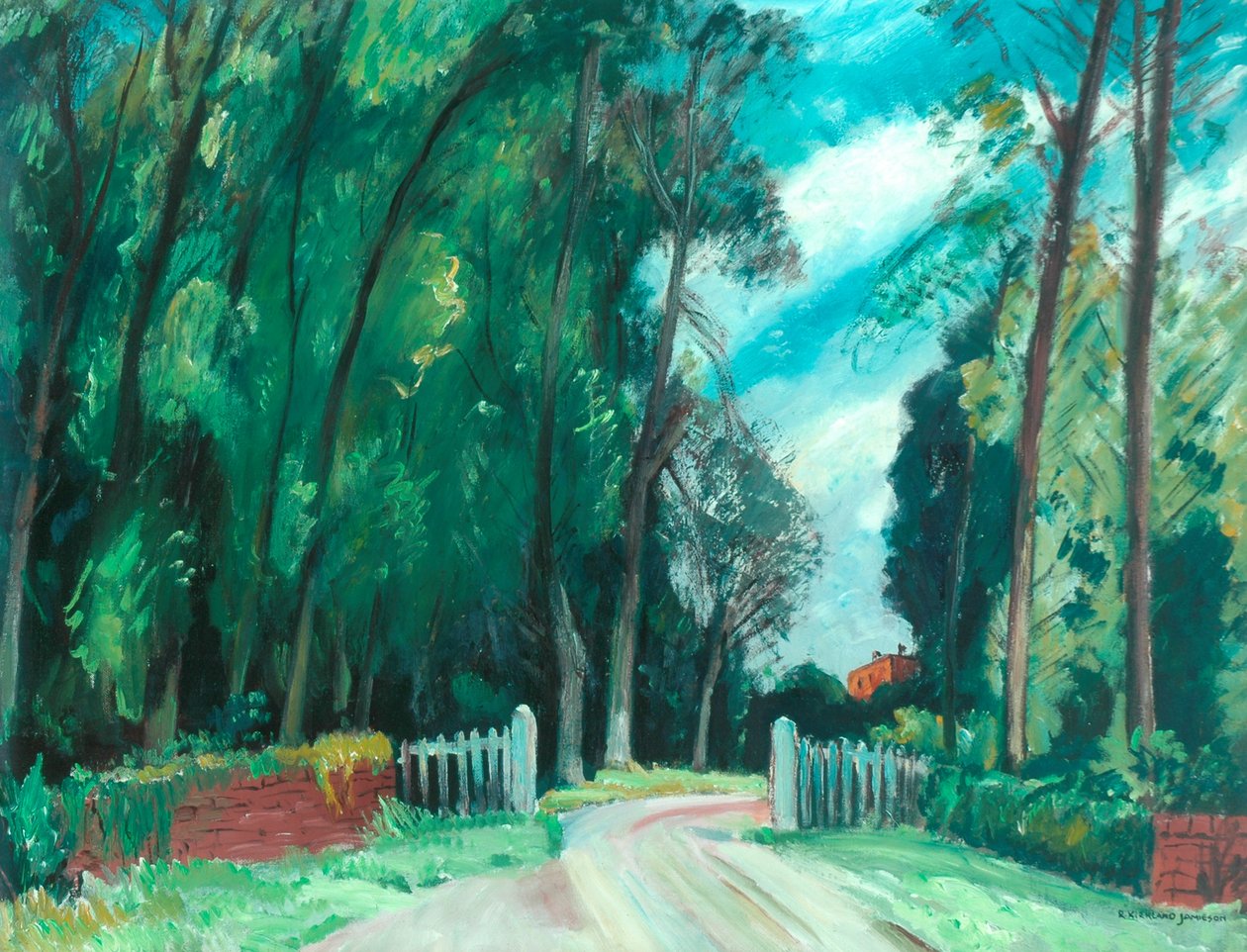 The Gateway to the Manor, c.1942-43 (petróleo a bordo) de Robert Kirkland Jamieson