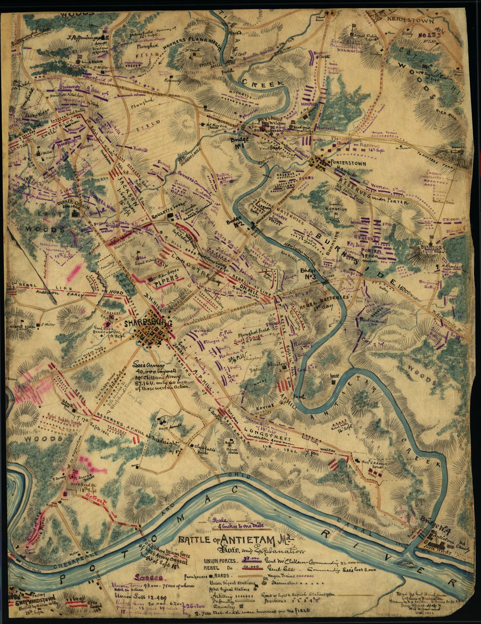 Batalha de Antietam, Maryland. LOC gvhs01.vhs00259 de Robert Knox Sneden