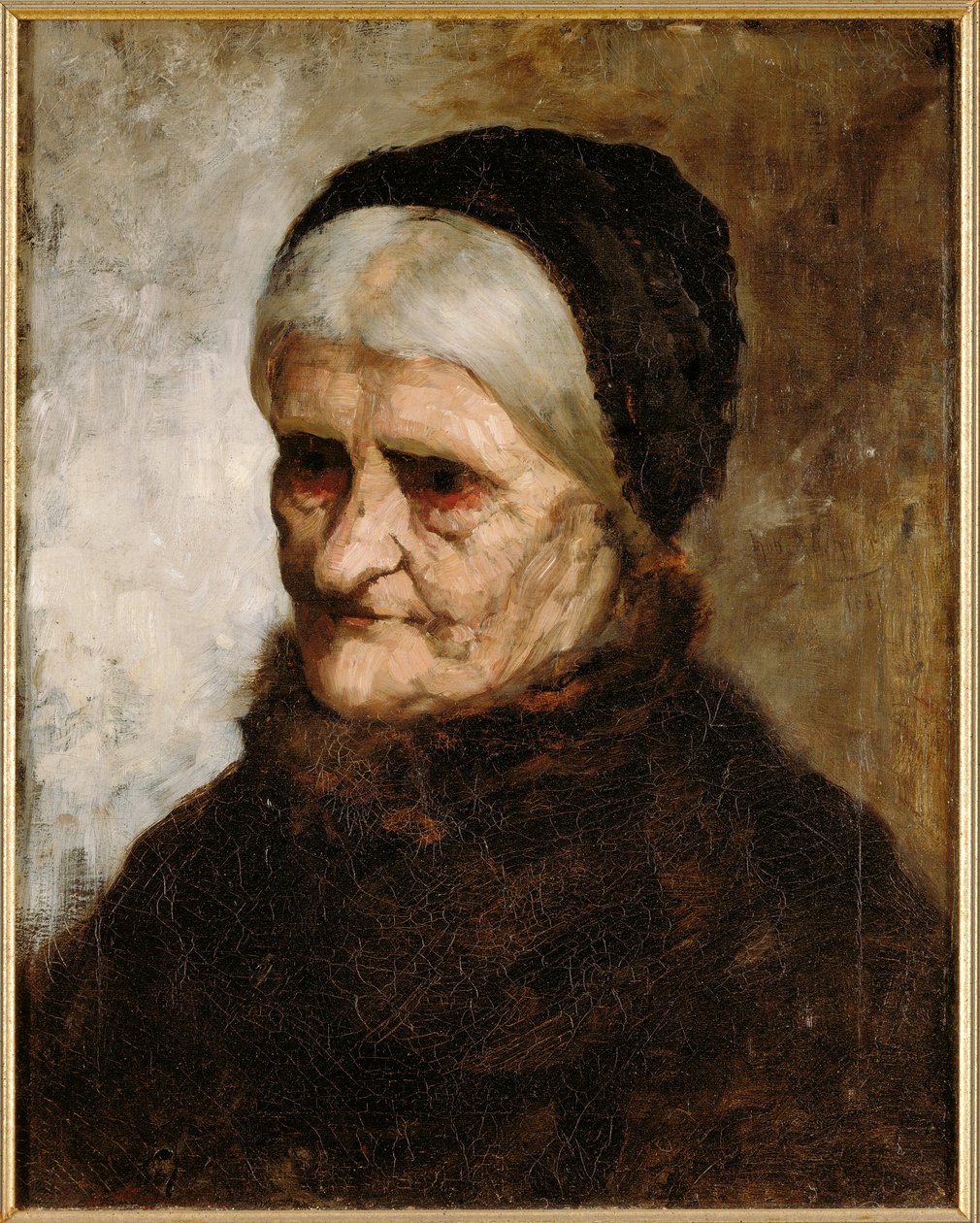 Cabeça de uma mulher idosa, 1881 de Robert Koehler