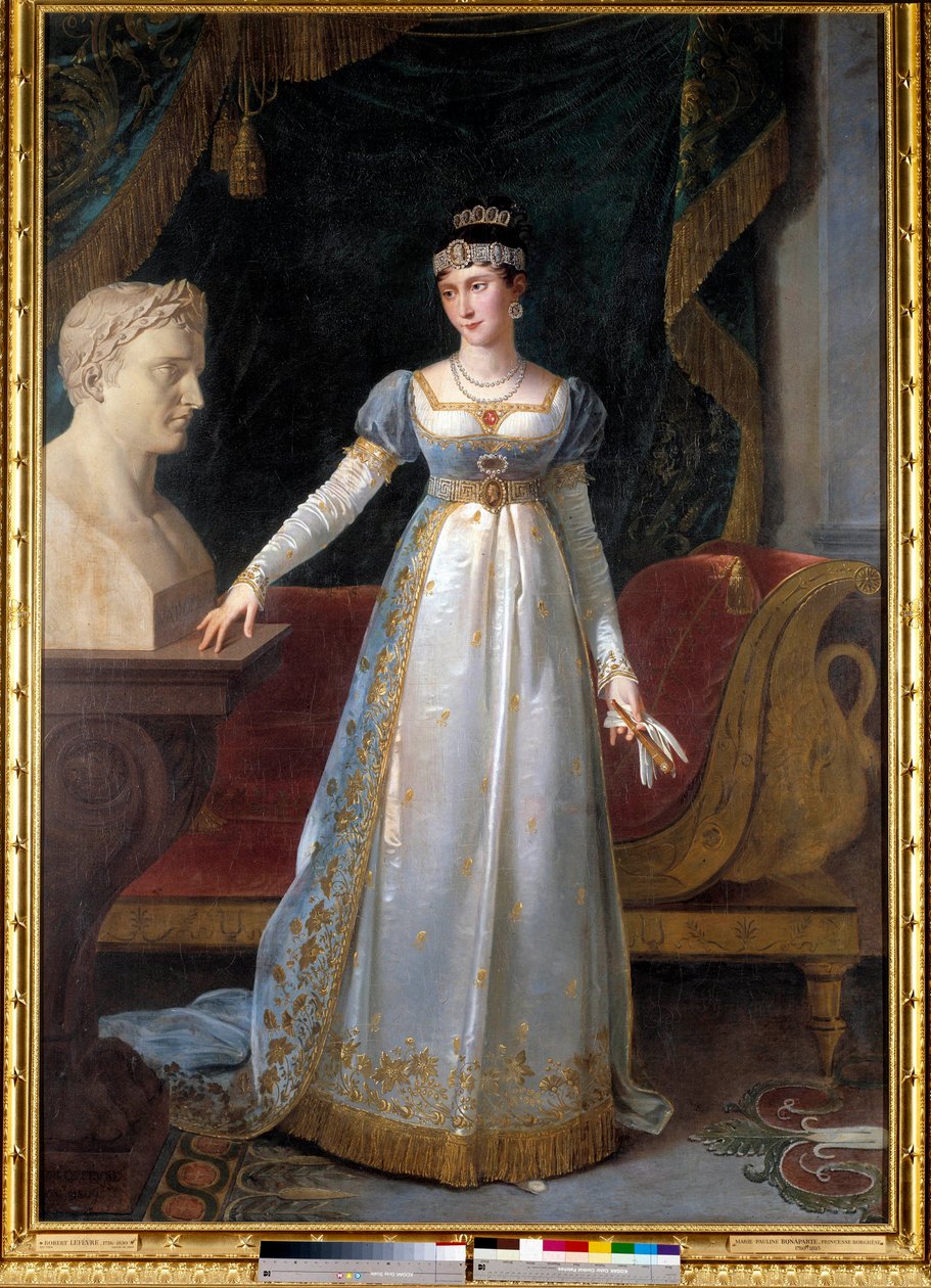 Retrato completo de Marie-Paulette dit Pauline Bonaparte, Princesa Borghese (1780-1825), Duquesa de Guastalla Pintura de Robert Lefebvre (1755-1830) de Robert Lefebvre