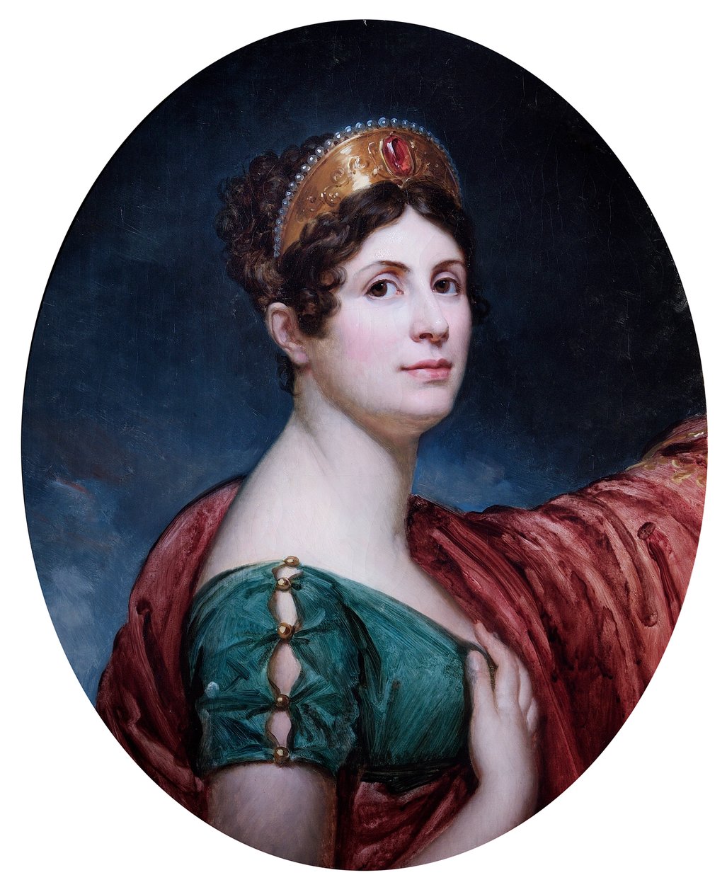 Um traje de Lady In Court, Said To Be The Imperatriz Josephine, c19th (óleo sobre tela) de Robert Lefevre