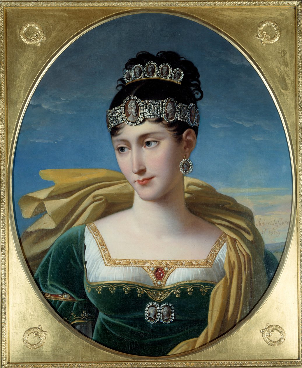Retrato de Pauline Bonaparte, Princesa Borghese (1780 - 1825) irmã de Napoleão I. Pintura de Robert Lefevre (1755-1830) de Robert Lefevre