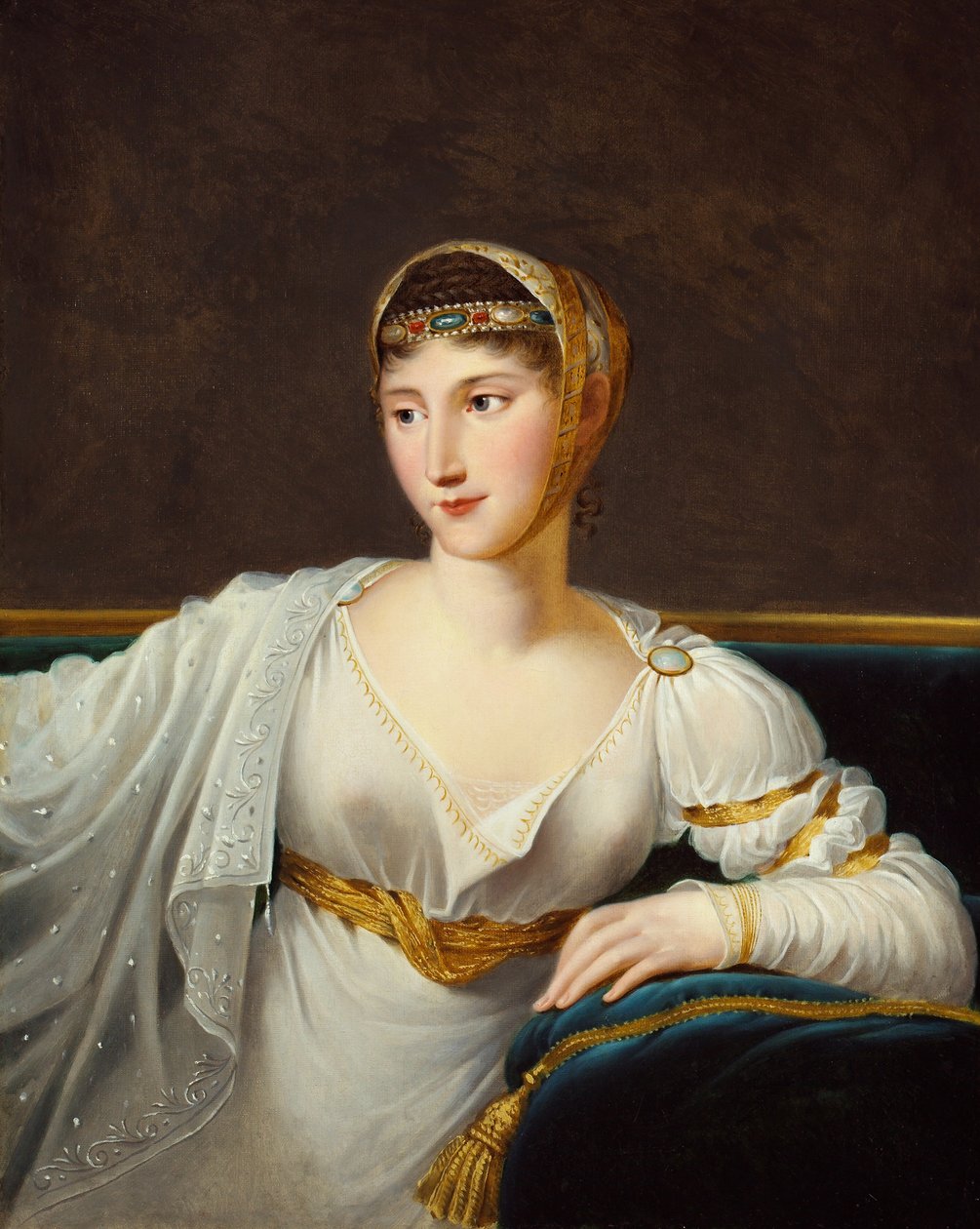 Retrato da Princesa Pauline Borghese, esposa do General Leclerc (óleo sobre tela) de Robert Lefevre