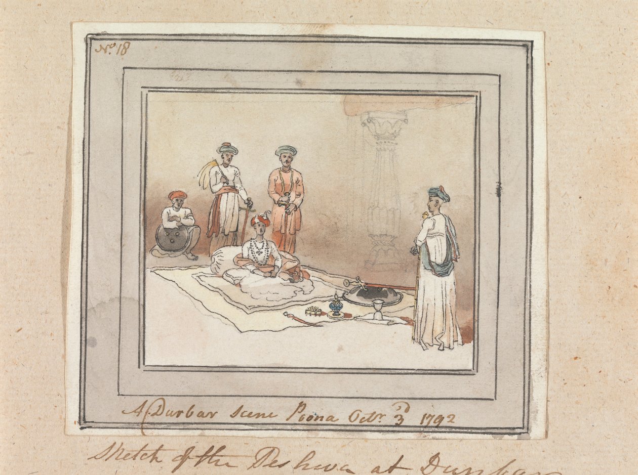 A Durbar Scene, Poona, 3 de Outubro de 1792 de Robert Mabon