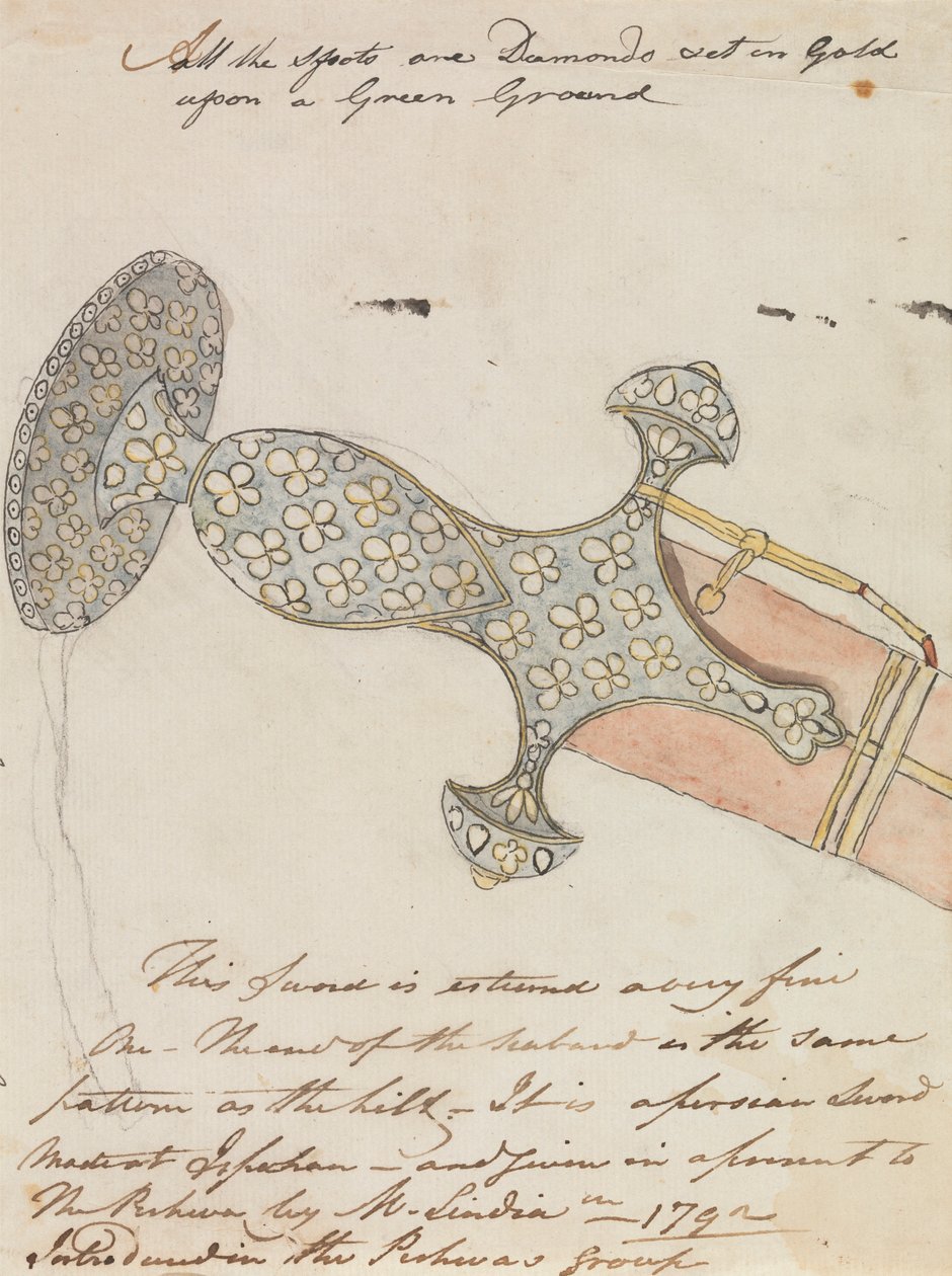 Conjunto do punho de espada persa com diamantes de Robert Mabon
