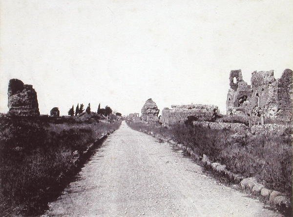 Vista da Via Appia Antica (foto a p/b) de Robert MacPherson