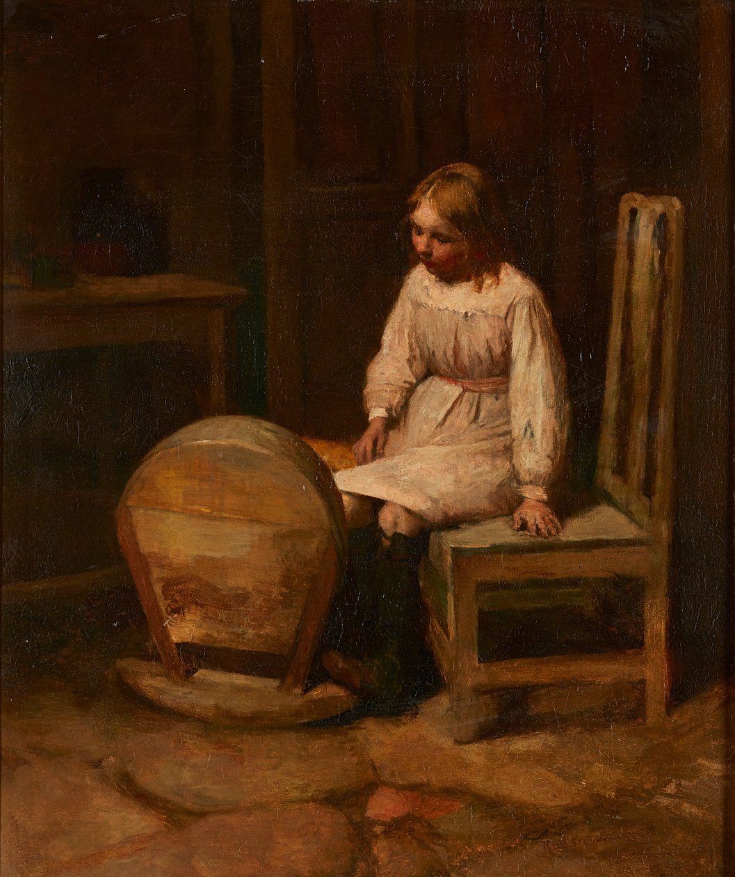 Balançando o berço (óleo sobre tela) de Robert McGregor