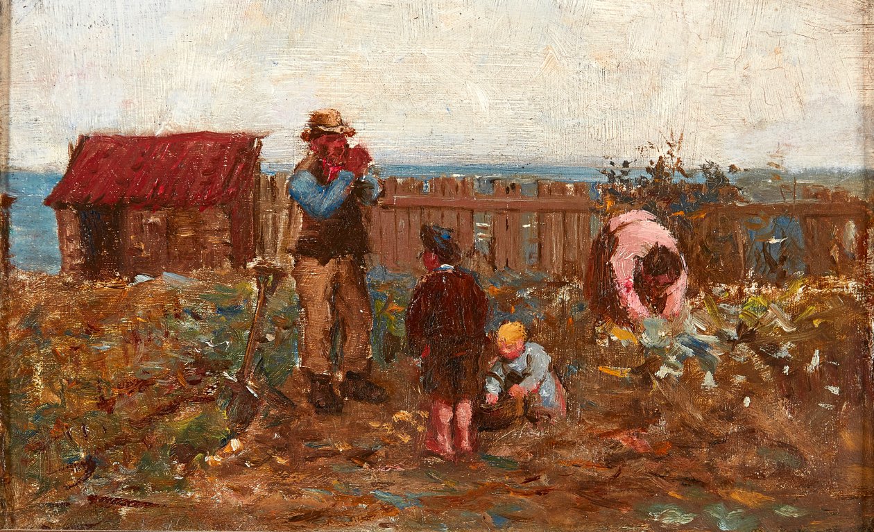 Trabalhar no Patch de Vegetais (óleo a bordo) de Robert McGregor