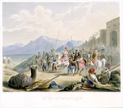 O Rajah de Cutch, Desal II (1819-60) com seus Vassalos, do Volume I de 