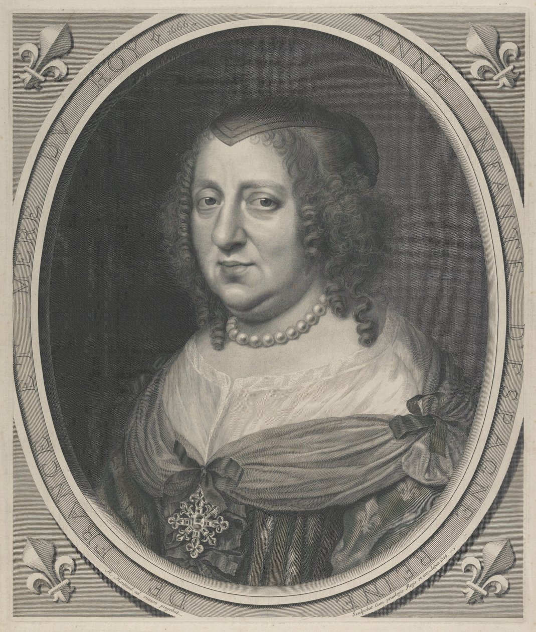 Ana da Áustria, Rainha de França (Queen of France) (1601-1666) de Robert Nanteuil