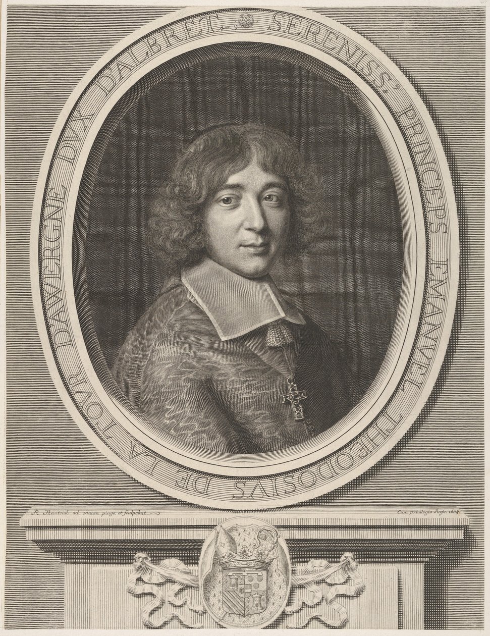 Emmanuel-Théodose de La Tour d&39;Auvergne, Le Cardinal de Bouillon, 1668. de Robert Nanteuil