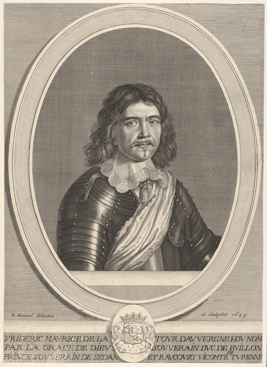 Frédéric-Maurice de la Tour d&39;Auvergne, duque de Bouillon, 1649. de Robert Nanteuil