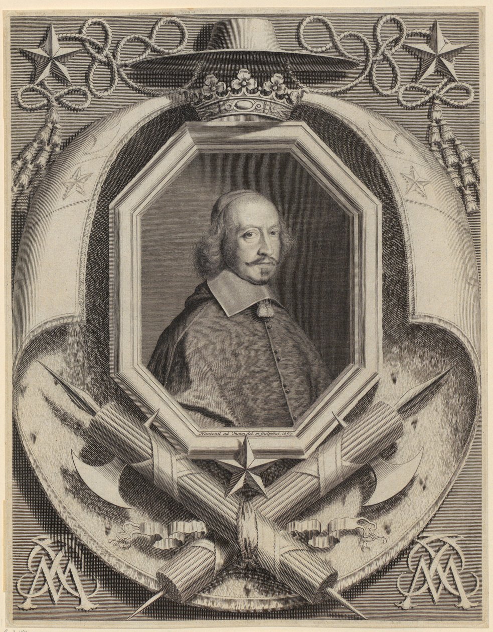 Retrato do cardeal Jules Mazarin de Robert Nanteuil