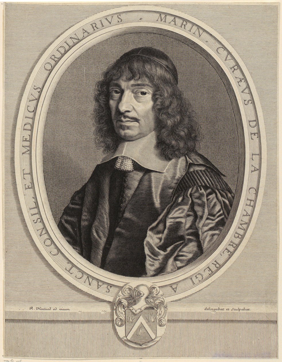 Retrato de Marin Cureau de La Chambre de Robert Nanteuil