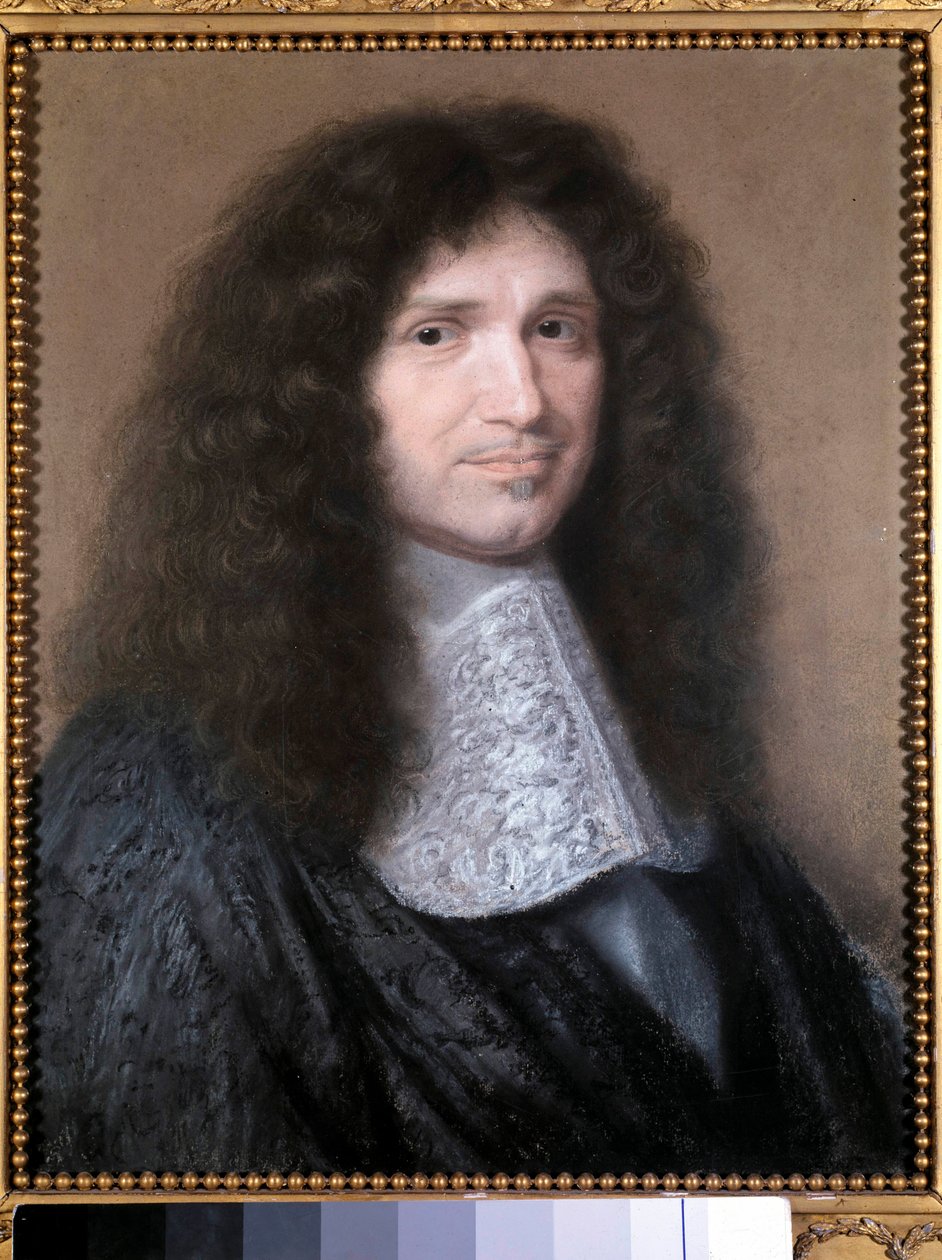 Retrato de Jean Baptiste (Jean-Baptiste) Colbert (1619-1683), pretendente a financiar a pintura de Louis XIV Pastel de Robert Nanteuil (1623-1678) 1676 Sun. 0,52x0,44 m. Chantilly, musee Conde - Retrato de Jean Baptiste (Jean-Baptiste) Colbert (1619-1683), de Robert Nanteuil