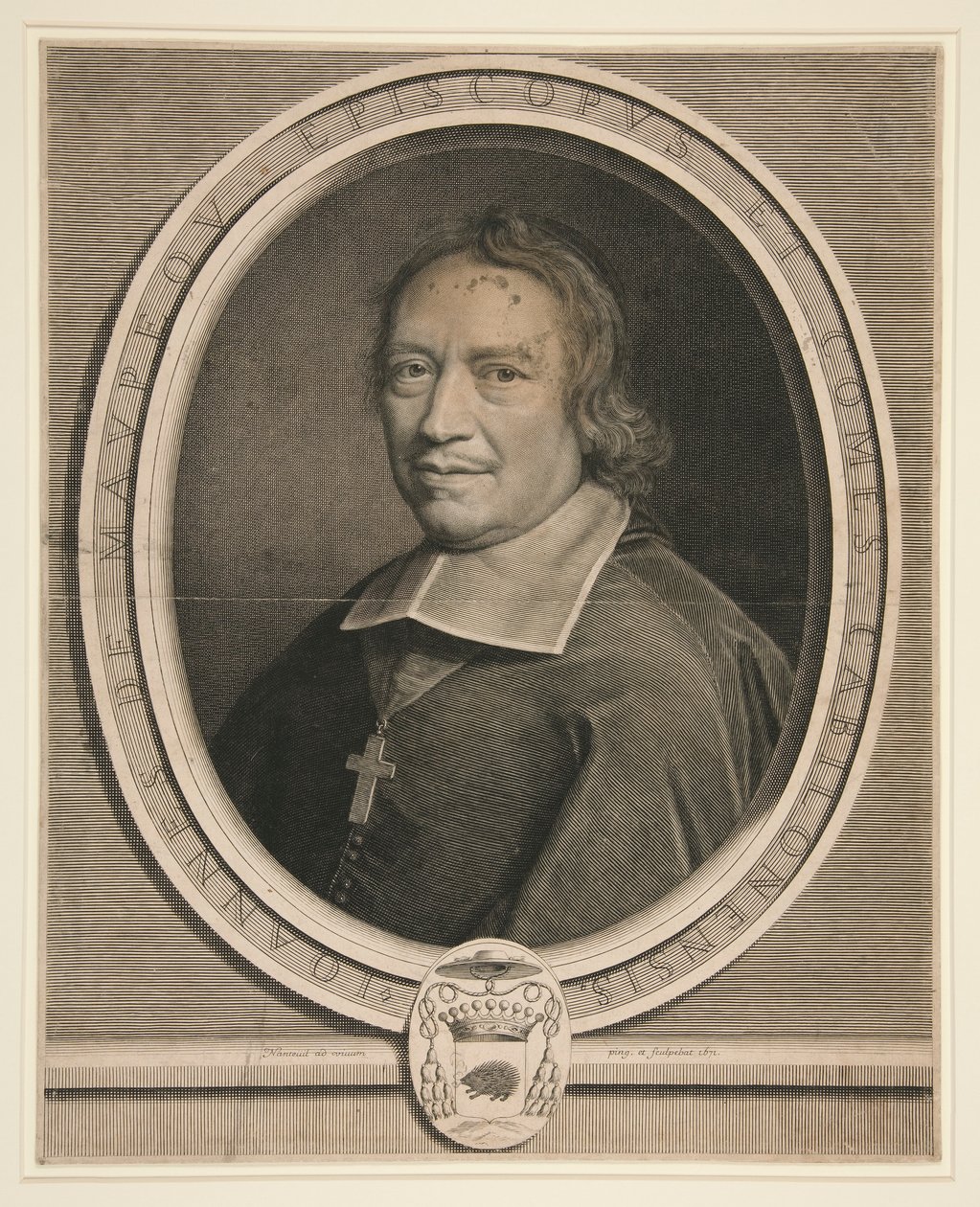 Retrato de Jean de Maupeou, Bispo e Conde de Chalons-sur-Saone de Robert Nanteuil