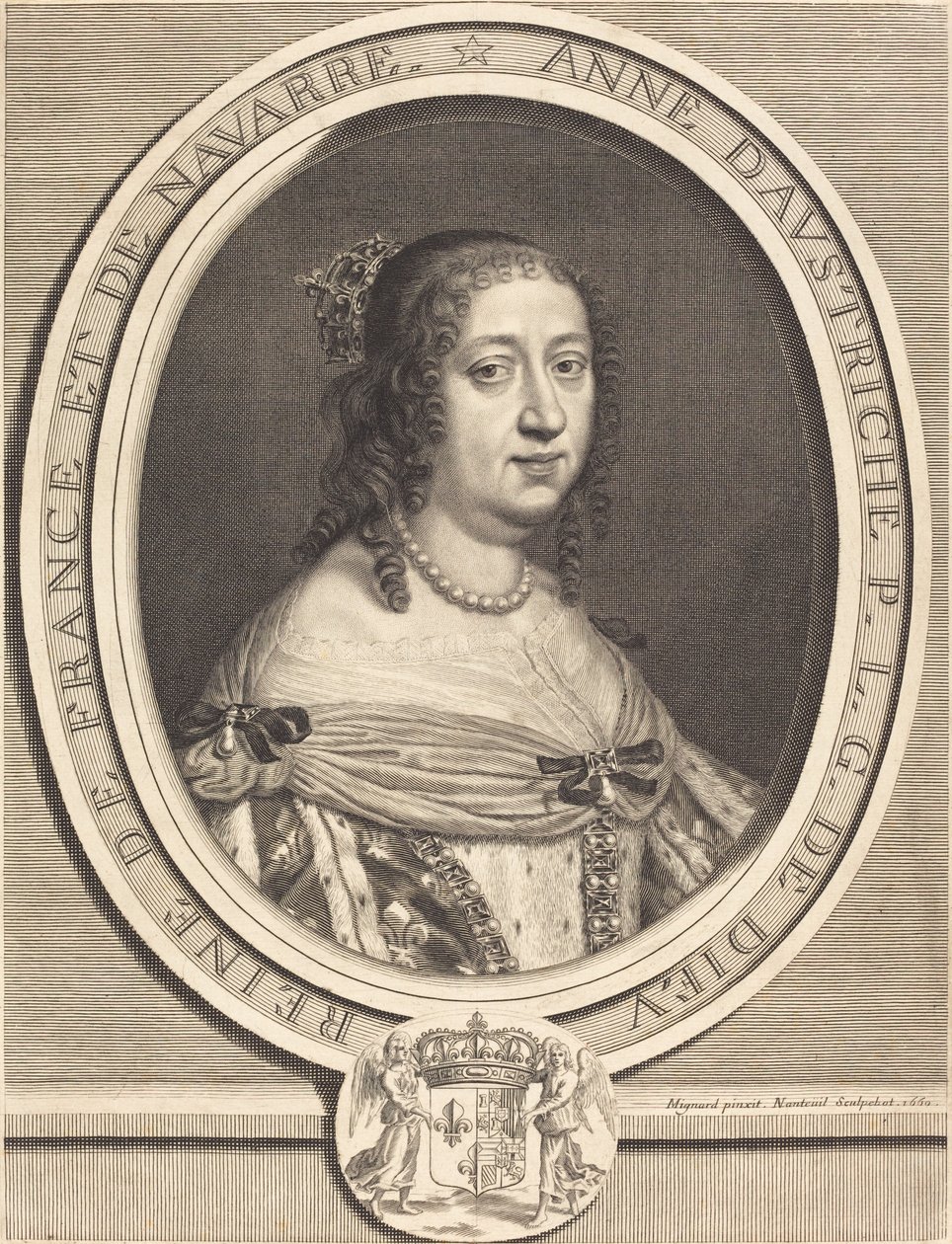 Ana da Áustria, Rainha da França e Navarra de Robert Nanteuil after Pierre Mignard I