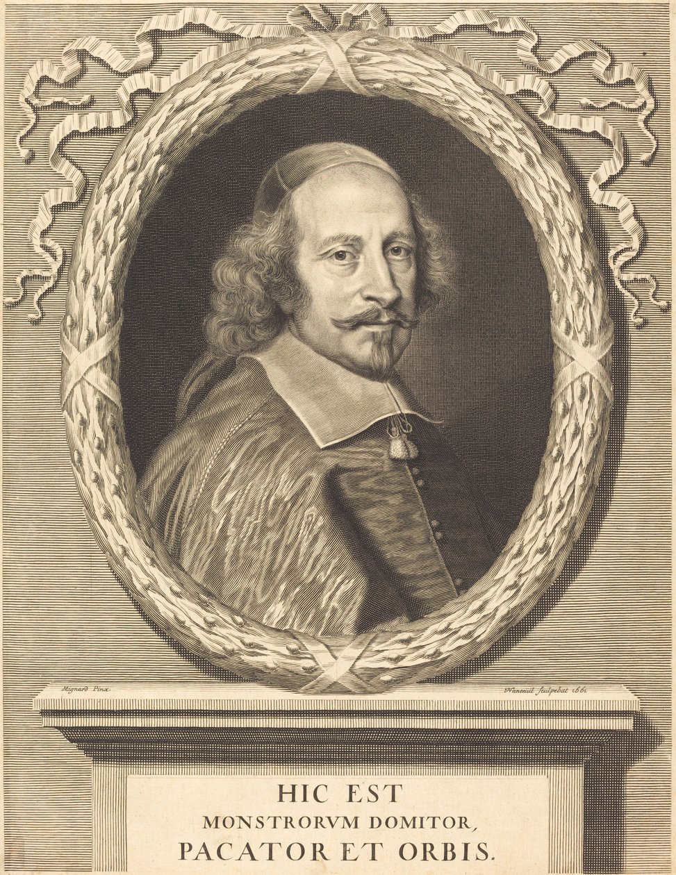 Cardeal Jules Mazarin de Robert Nanteuil after Pierre Mignard I
