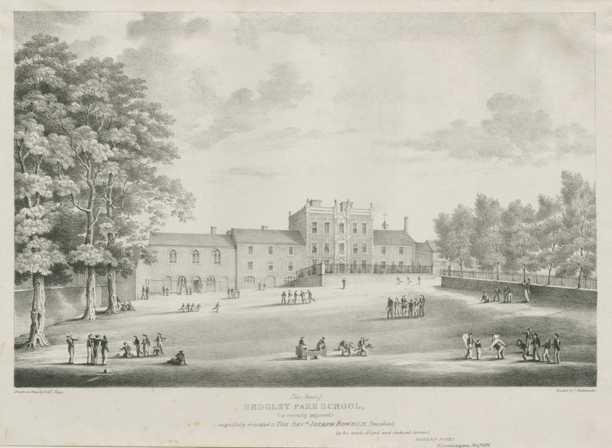Sedgley Park School: gravura, novembro de 1838 (impressão) de Robert Noyes