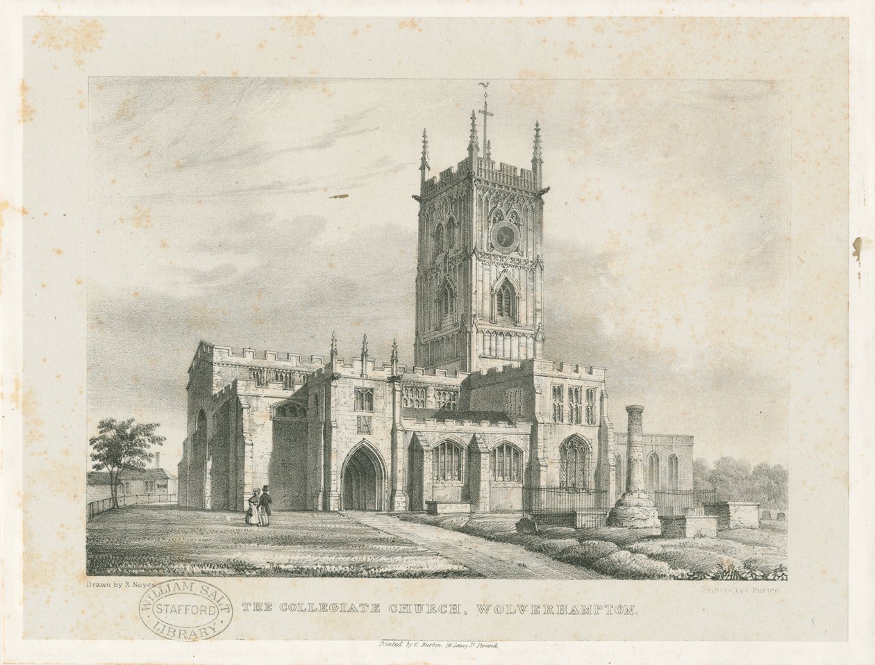 Wolverhampton - Igreja de São Pedro: litografado, nd [1838] (impressão) de Robert Noyes