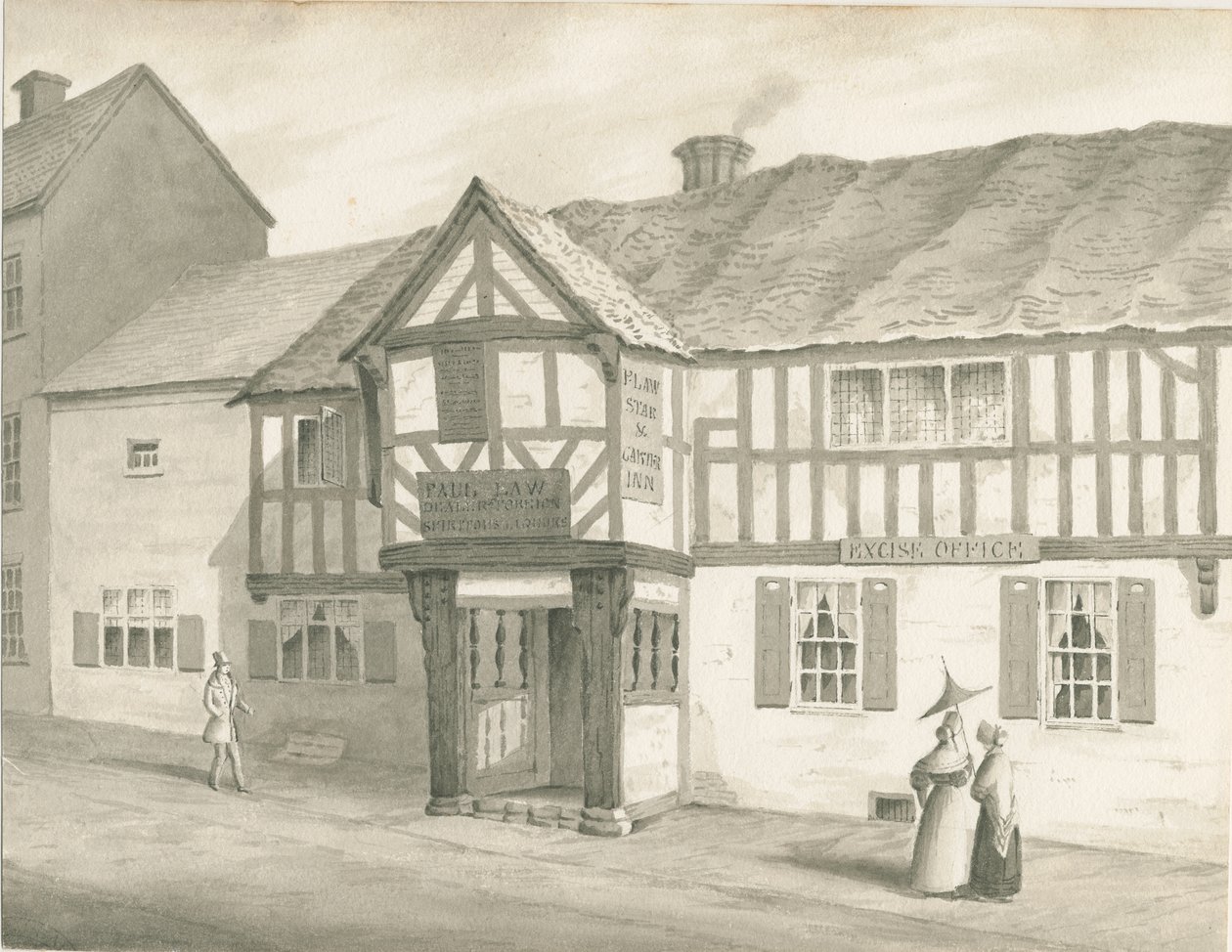 Wolverhampton - Igreja de São Pedro: desenho em sépia, 1837 de Robert Noyes