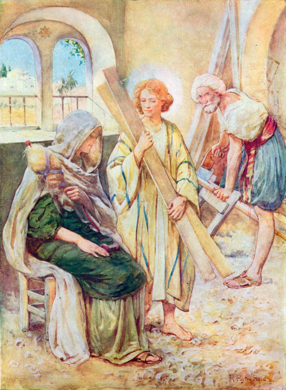 A Infância de Jesus (litografia a cores) de Robert Payton Reid