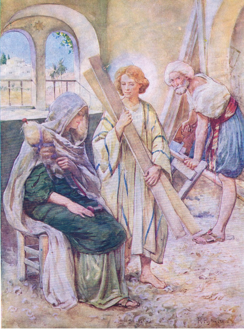 A infância de Jesus, do livro bíblico publicado por Thomas Nelson, c.1950 de Robert Payton Reid