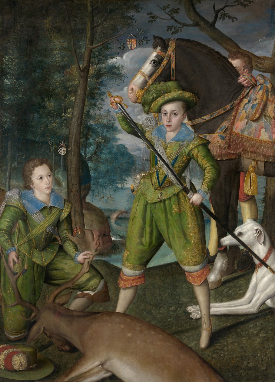 Henry Frederick 1594-1612, Príncipe de Gales, com Sir John Harington 1592-1614..., 1603. de Robert Peake I