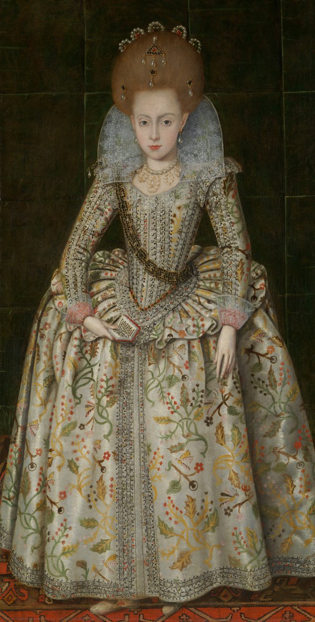 Princesa Elizabeth 1596-1662, mais tarde rainha da Boêmia, ca. 1606. de Robert Peake I