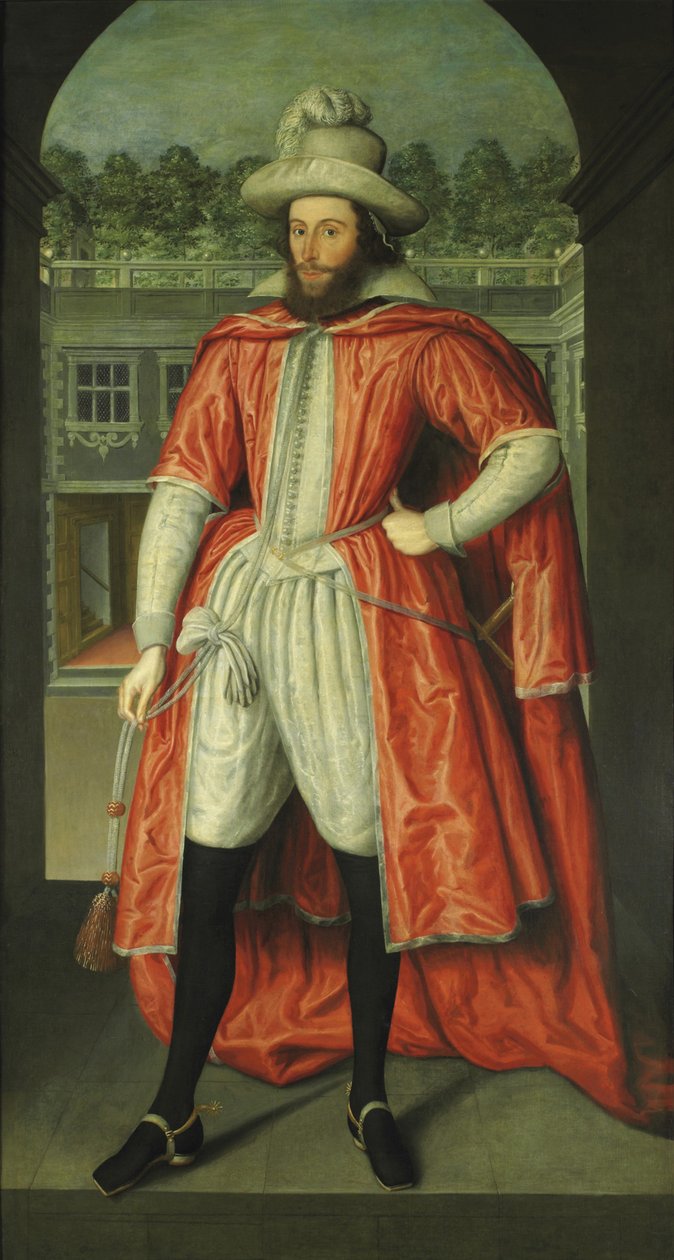 Retrato de William Pope, 1º Conde de Downe 1573-1631 como Cavaleiro do Banho, c. 1610 de Robert Peake the elder