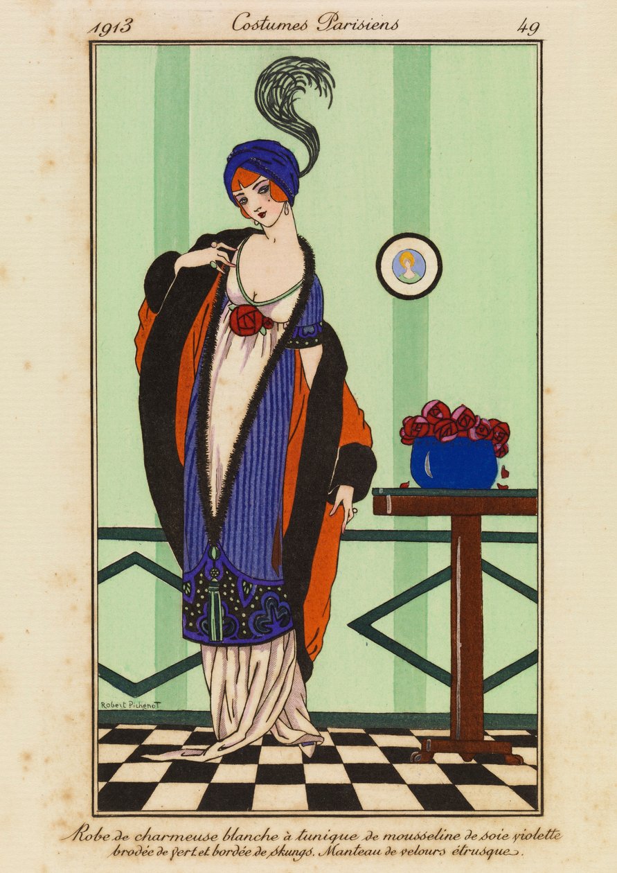 Prato 49 de "Costumes Parisiens" (trajes parisienses) de Robert Pichenot