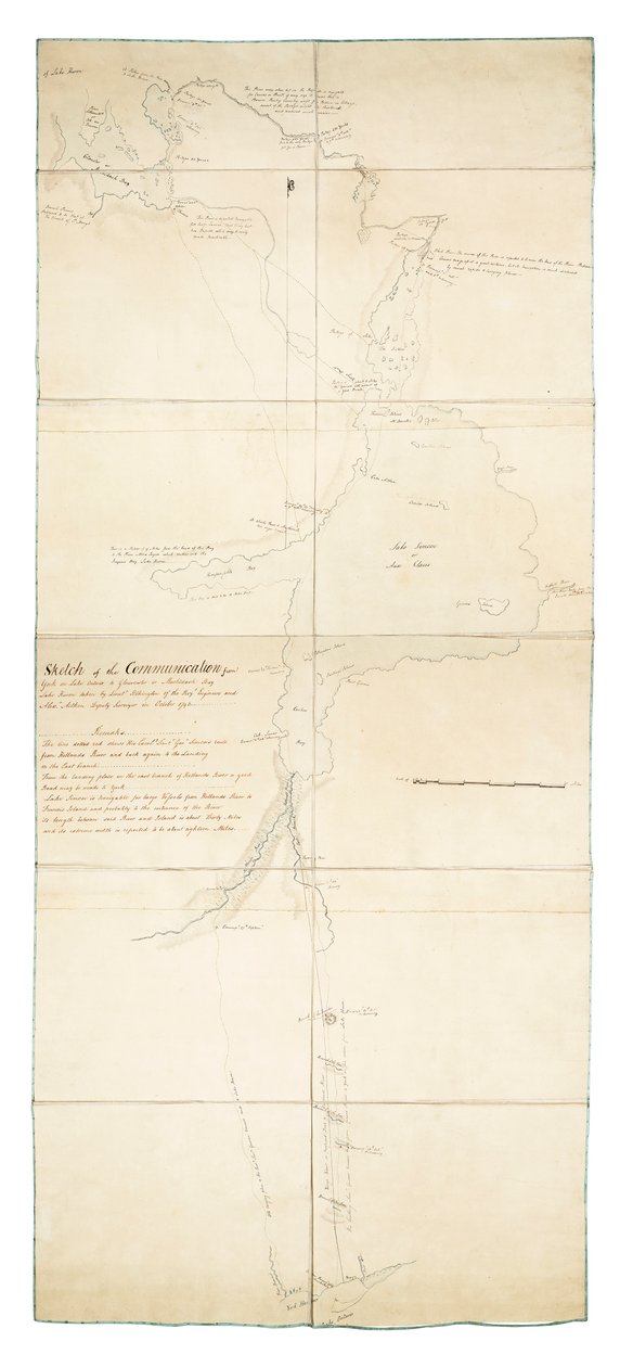 Esboço da comunicação entre York, no Lago Ontário, e Glouscester [sic] ou Machidash Bay, no Lago Huron, efectuado pelo Tenente Pilkington dos Engenheiros Roy.l e Alex Aitken, Inspetor Adjunto, em outubro de 1793. de Robert Pilkington