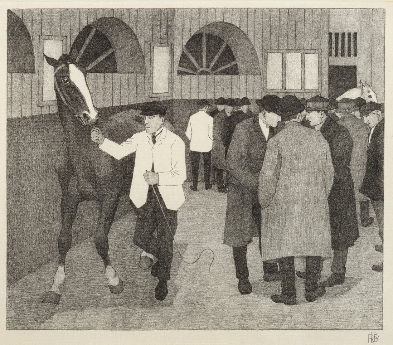 Concessionárias de cavalos no Barbican, 1921 de Robert Polhill Bevan