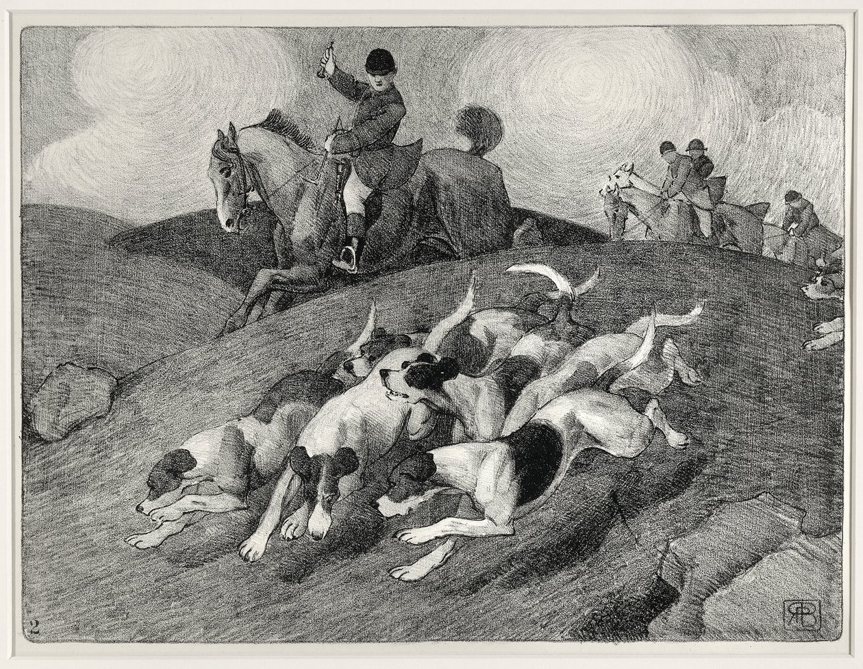 Cena de caça (litho) de Robert Polhill Bevan