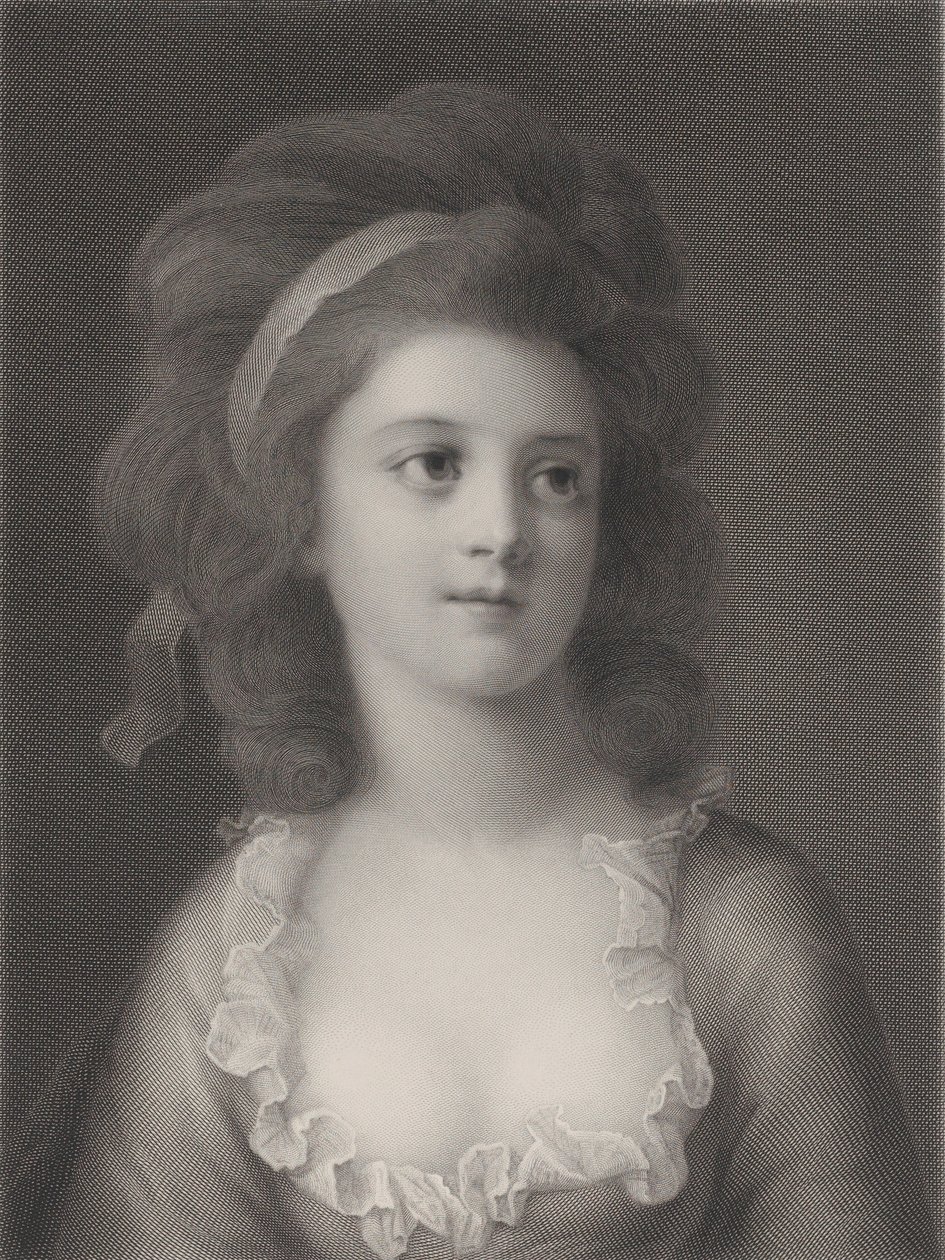 Retrato de meio corpo de Sophie ou Apollonia Helena Potocka quando jovem, 1872 de Robert Reyher