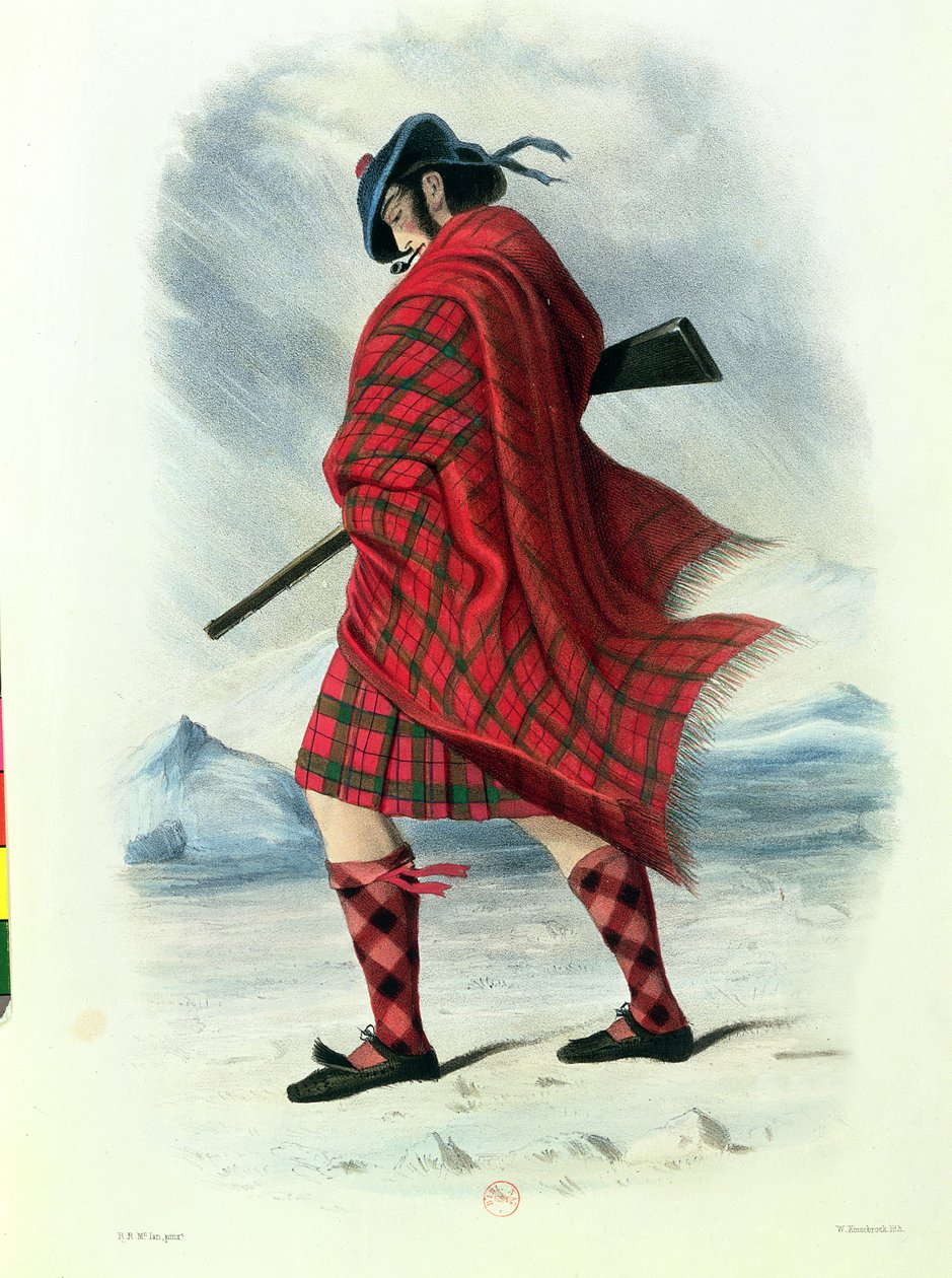 Escocês em Highland Dress, gravado por W. Kinnebrock de Robert Ronald McIan