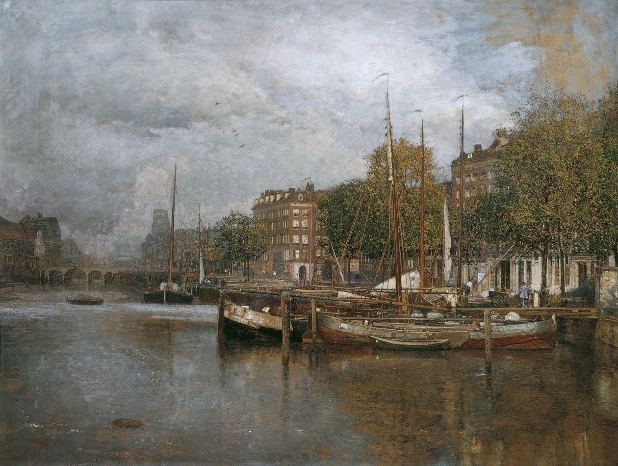 Canal em Roterdão de Robert Russ