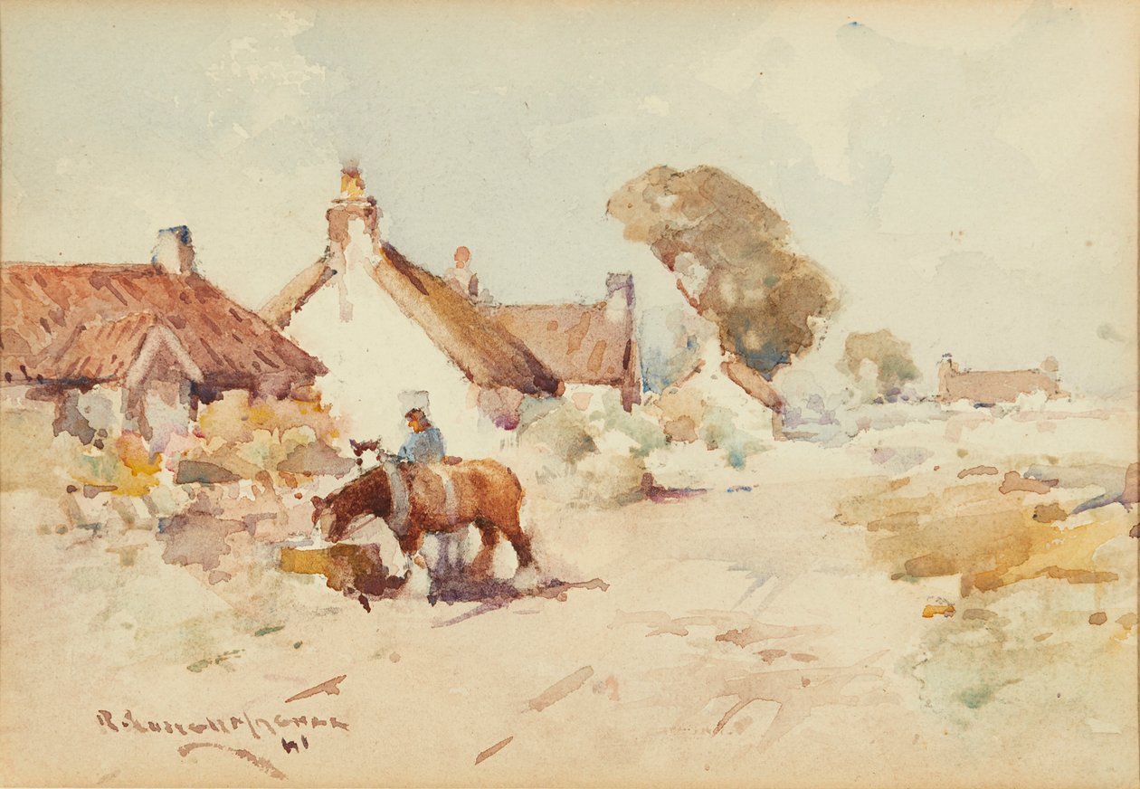 Cavalo e Carrinho ( aguarela) de Robert Russell MacNee