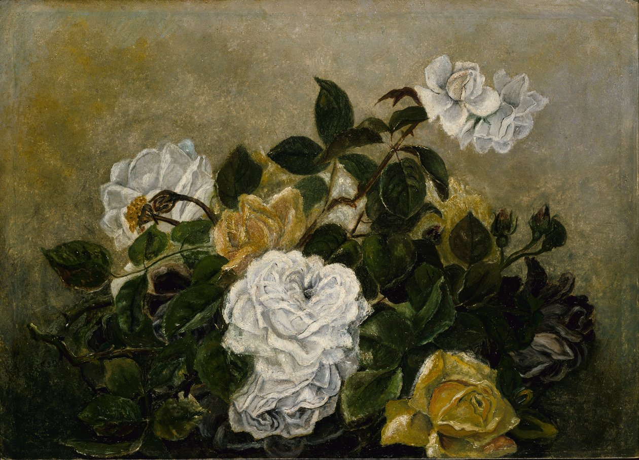 Rosas - Natureza morta elegante, Natureza morta com rosas de Robert S. Duncanson