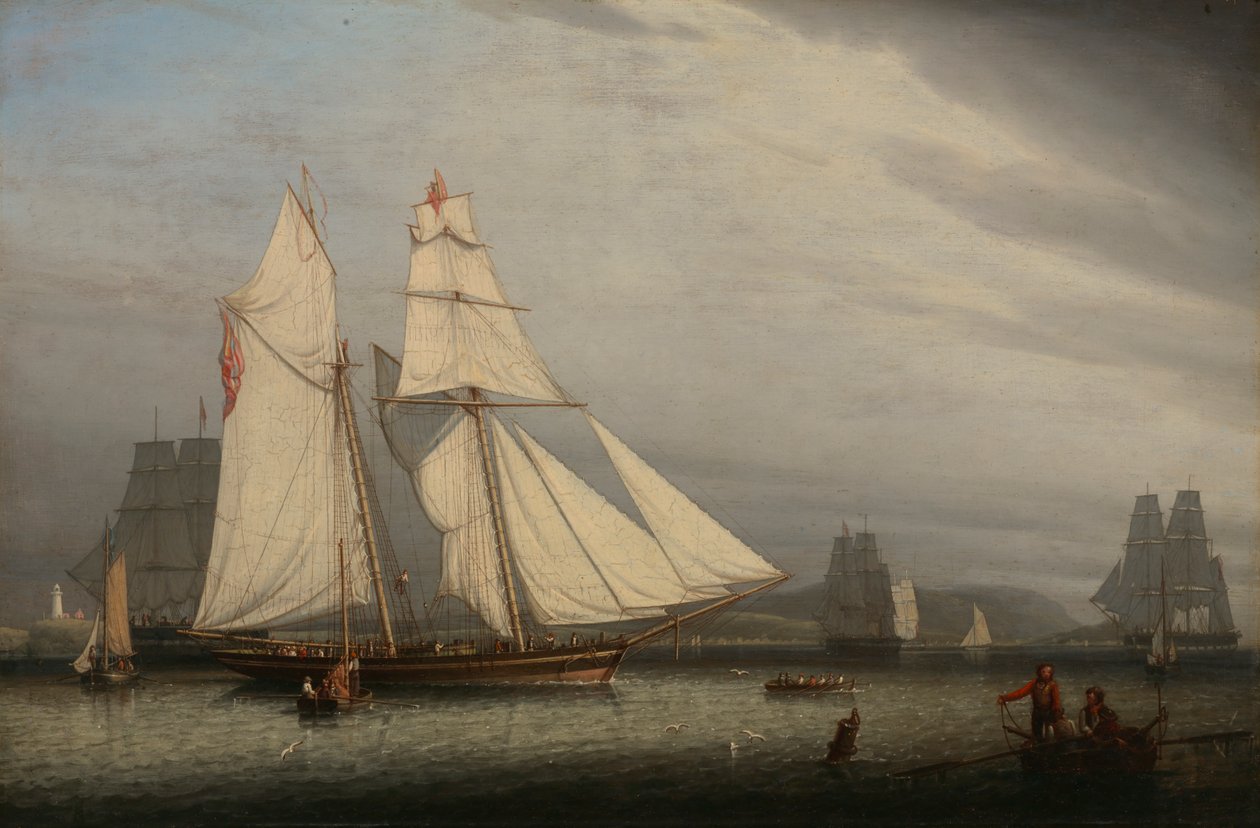 Cena do porto, 1842. de Robert Salmon