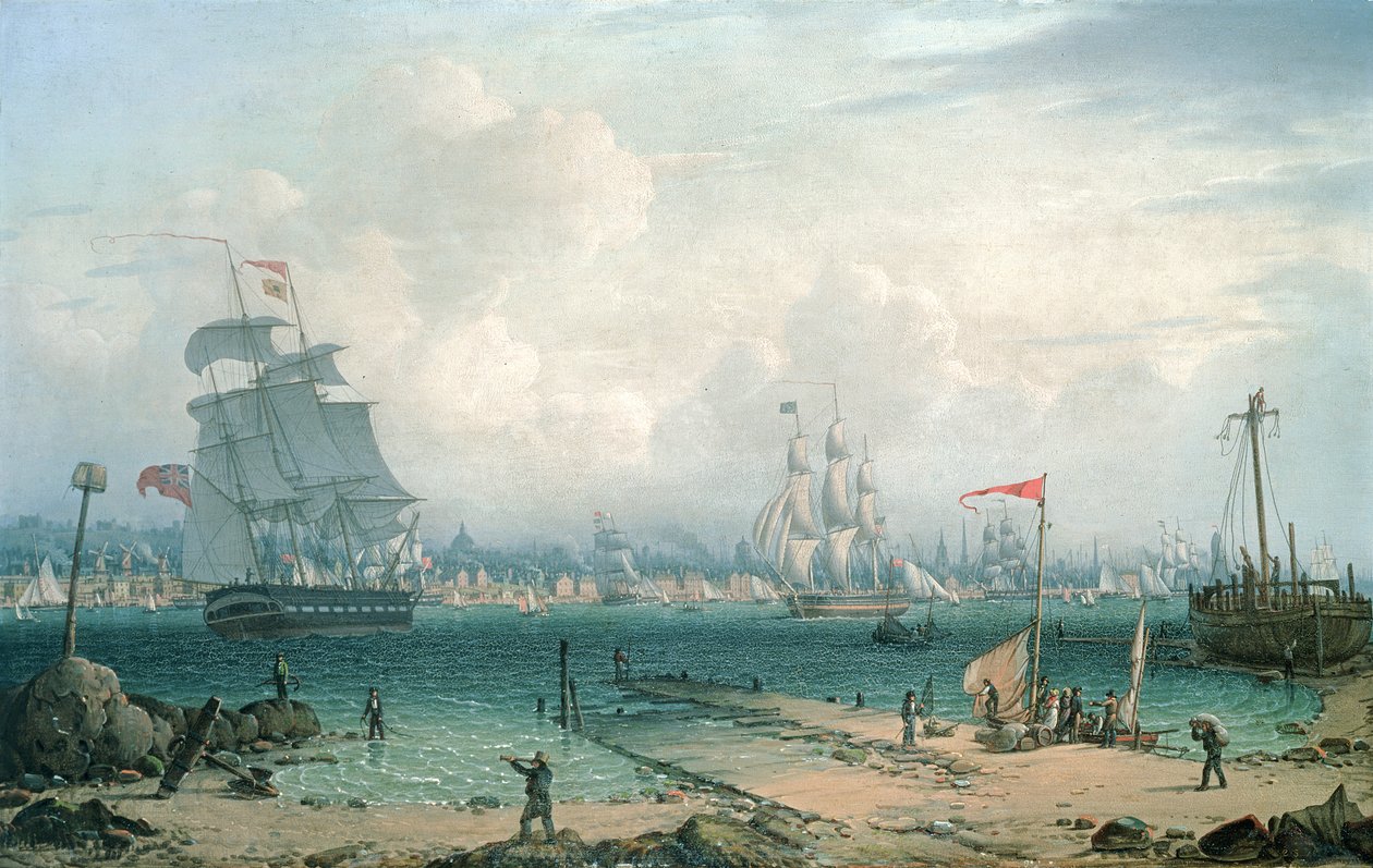 Vista de Liverpool, de Cheshire de Robert Salmon