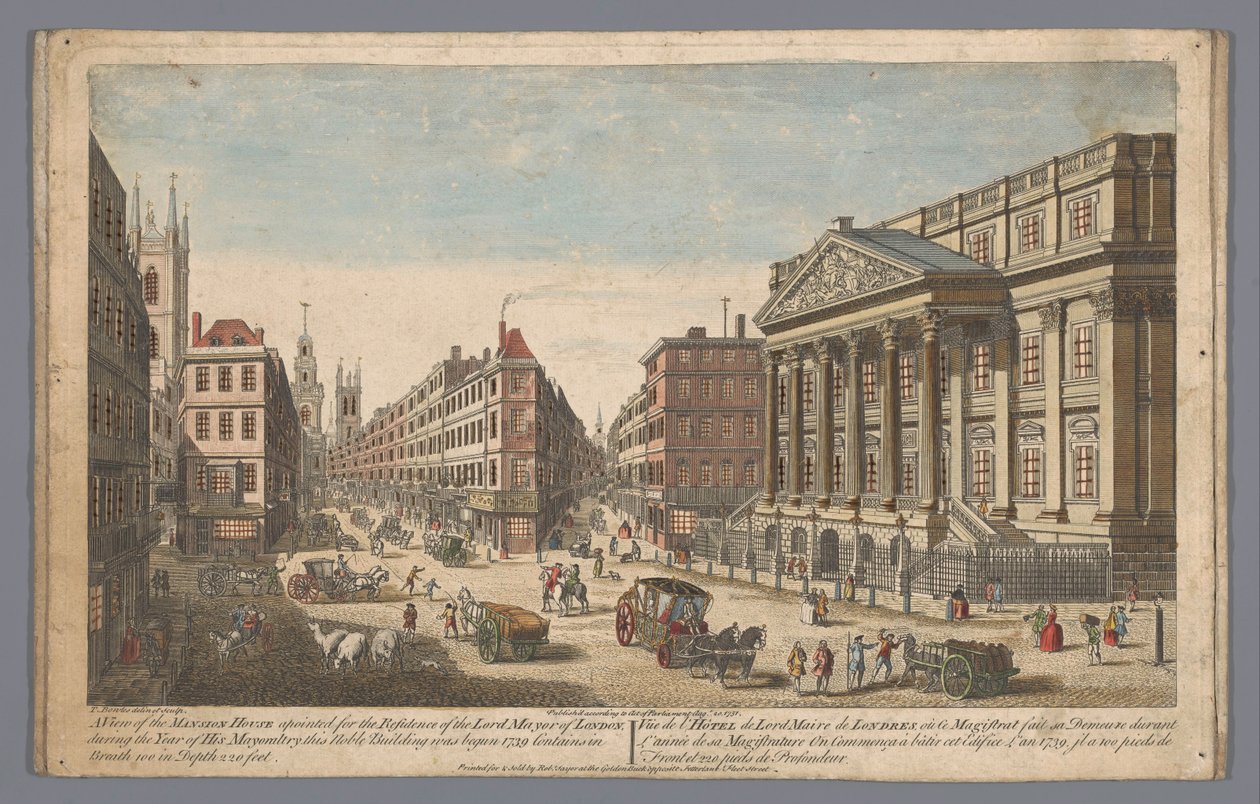 Gezicht op het Mansion House te Londen
Uma vista da Mansion House (...) (título sobre o objecto)
Londen (título da série) de Robert Sayer