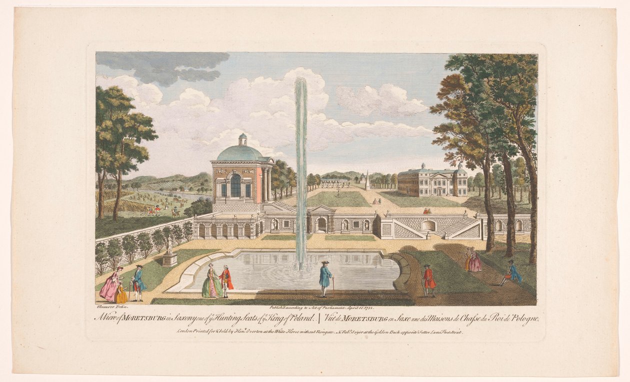 Gezicht op het Schloss Moritzburg
Uma vista de Moretsburg na Saxónia, um dos lugares de caça do rei da Polónia (título sobre o objecto)
Saksen (título da série) de Robert Sayer