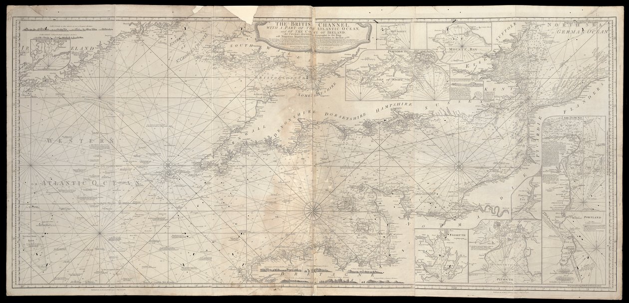 O Canal da Mancha com uma parte do Oceano Atlântico e da costa da Irlanda de Robert Sayer
