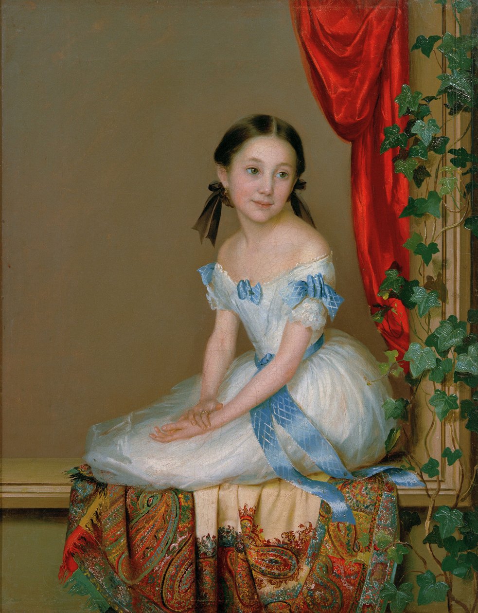 Menina com um cachecol de caxemira Retrato da princesa Abamelek-Lazareva, depois de 1839 de Robert Schwede