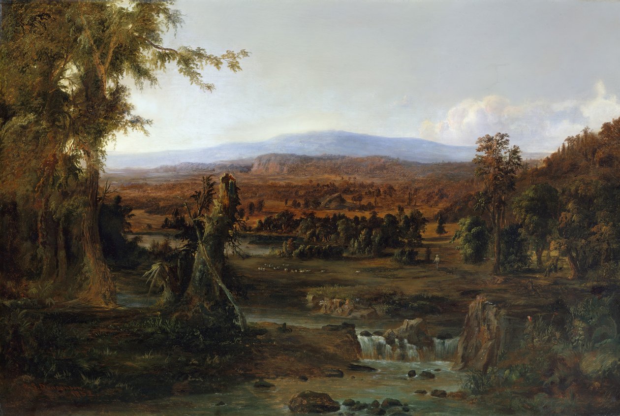 Paisagem com pastor, 1852. de Robert Seldon Duncanson