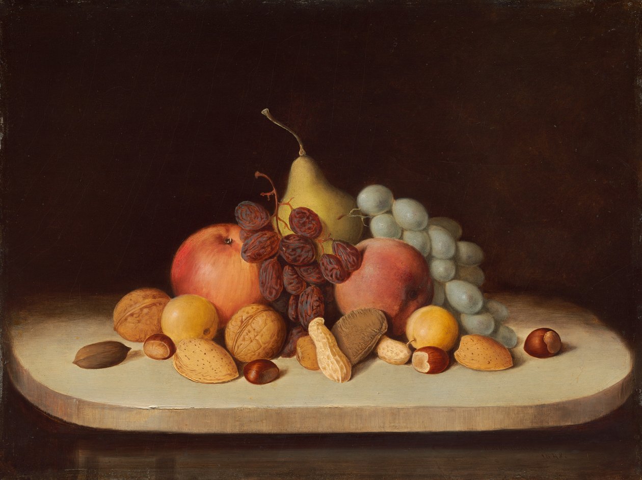 Natureza morta com frutas e nozes de Robert Seldon Duncanson